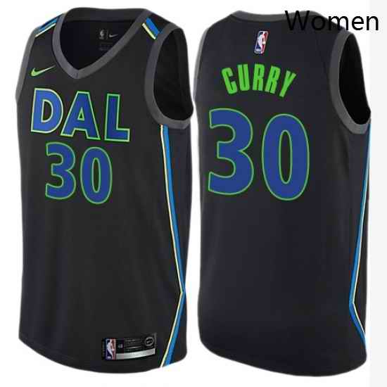 Womens Nike Dallas Mavericks 30 Seth Curry Swingman Black NBA Jersey City Edition